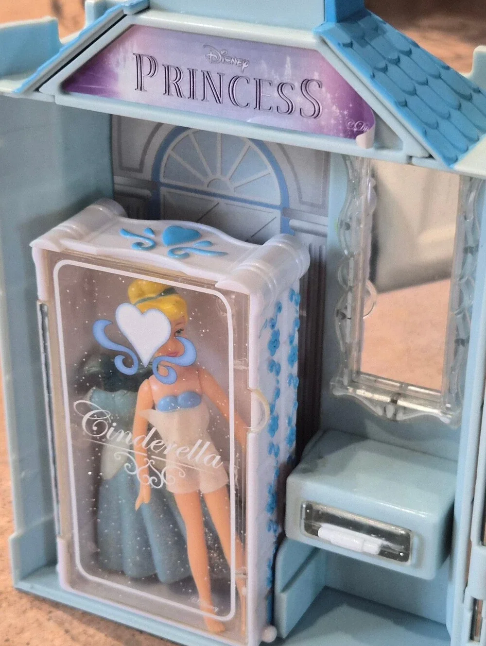 Disney Cinderella Light Blue Mini Wardrobe Play Set with Doll and Dress